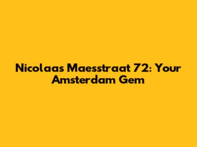 Nicolaas Maesstraat 72: Your Amsterdam Gem