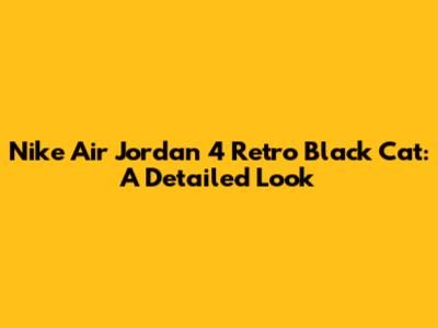 Nike Air Jordan 4 Retro Black Cat: A Detailed Look