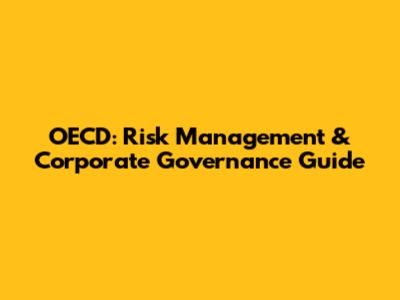 OECD: Risk Management & Corporate Governance Guide