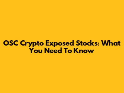 OSC Crypto Exposed Stocks: What You Need To Know