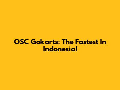 OSC Gokarts: The Fastest In Indonesia!