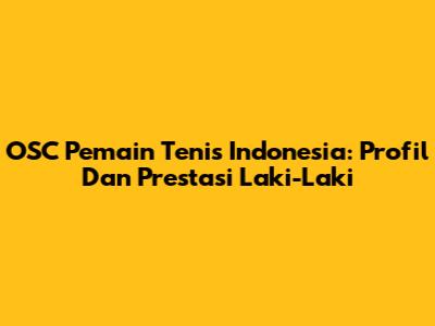 OSC Pemain Tenis Indonesia: Profil Dan Prestasi Laki-Laki