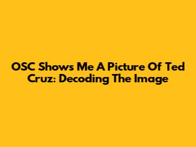 OSC Shows Me A Picture Of Ted Cruz: Decoding The Image