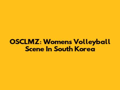 OSCLMZ: Women's Volleyball Scene In South Korea
