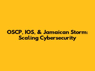 OSCP, IOS, & Jamaican Storm: Scaling Cybersecurity