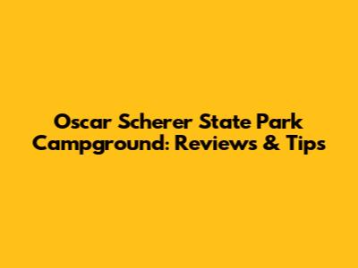 Oscar Scherer State Park Campground: Reviews & Tips