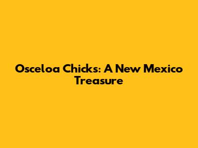 Osceloa Chicks: A New Mexico Treasure