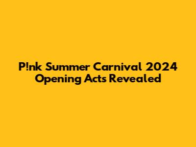 P!nk Summer Carnival 2024 Opening Acts Revealed