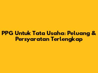 PPG Untuk Tata Usaha: Peluang & Persyaratan Terlengkap