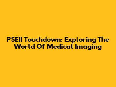 PSEII Touchdown: Exploring The World Of Medical Imaging