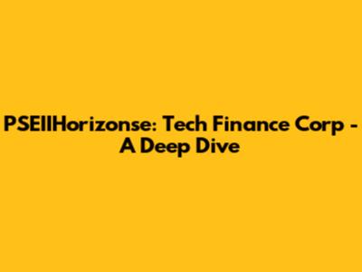 PSEIIHorizonse: Tech Finance Corp - A Deep Dive