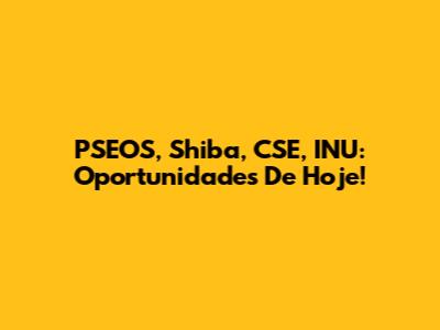 PSEOS, Shiba, CSE, INU: Oportunidades De Hoje!