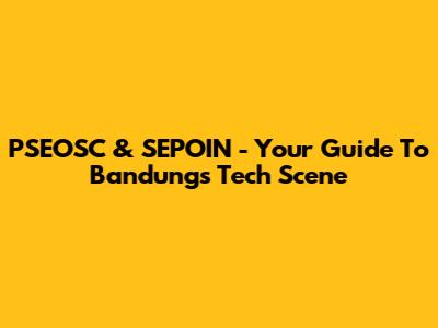 PSEOSC & SEPOIN - Your Guide To Bandung's Tech Scene