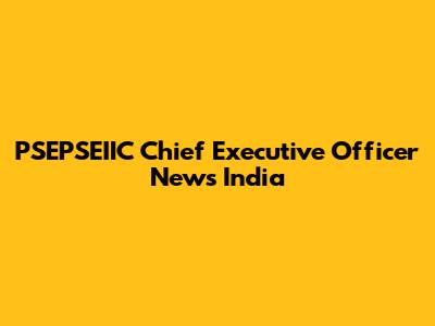 PSEPSEIIC Chief Executive Officer News India