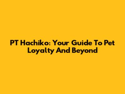 PT Hachiko: Your Guide To Pet Loyalty And Beyond