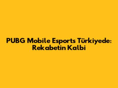PUBG Mobile Esports Türkiye'de: Rekabetin Kalbi