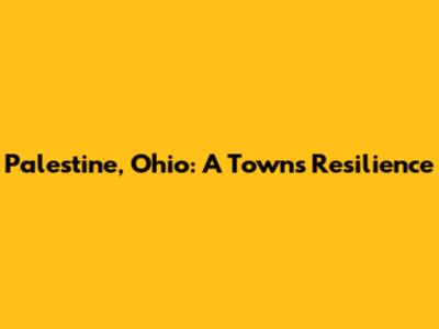 Palestine, Ohio: A Town's Resilience