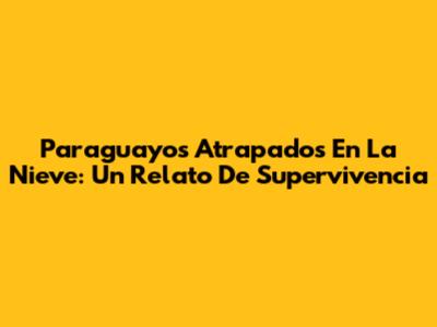 Paraguayos Atrapados En La Nieve: Un Relato De Supervivencia