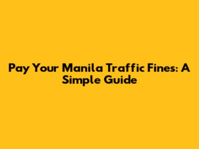 Pay Your Manila Traffic Fines: A Simple Guide