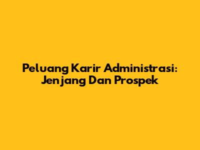Peluang Karir Administrasi: Jenjang Dan Prospek