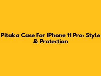 Pitaka Case For IPhone 11 Pro: Style & Protection