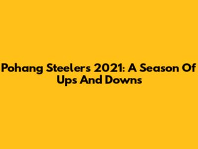 Pohang Steelers 2021: A Season Of Ups And Downs