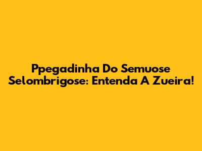 Ppegadinha Do Semuose Selombrigose: Entenda A Zueira!