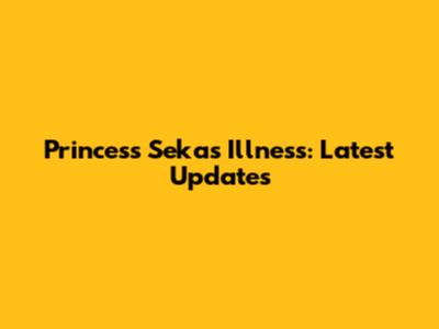 Princess Seka's Illness: Latest Updates