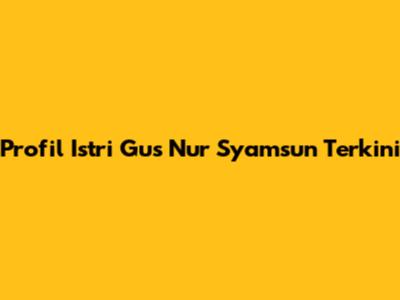 Profil Istri Gus Nur Syamsun Terkini