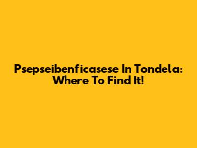 Psepseibenficasese In Tondela: Where To Find It!
