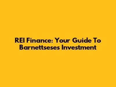 REI Finance: Your Guide To Barnettsese's Investment