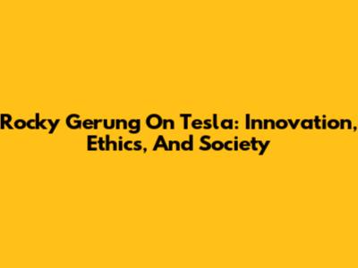 Rocky Gerung On Tesla: Innovation, Ethics, And Society