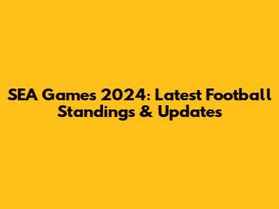 SEA Games 2024: Latest Football Standings & Updates