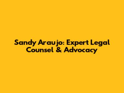 Sandy Araujo: Expert Legal Counsel & Advocacy