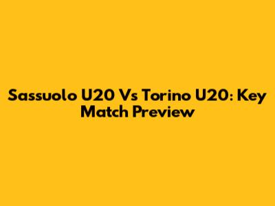 Sassuolo U20 Vs Torino U20: Key Match Preview
