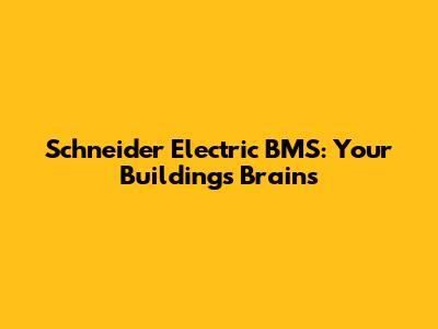Schneider Electric BMS: Your Building's Brains