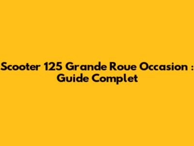 Scooter 125 Grande Roue Occasion : Guide Complet