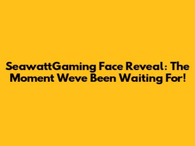 SeawattGaming Face Reveal: The Moment We've Been Waiting For!