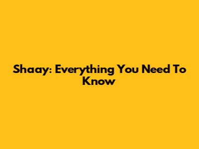 Shaay: Everything You Need To Know