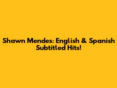Shawn Mendes: English & Spanish Subtitled Hits!