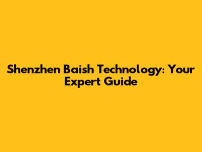Shenzhen Baish Technology: Your Expert Guide