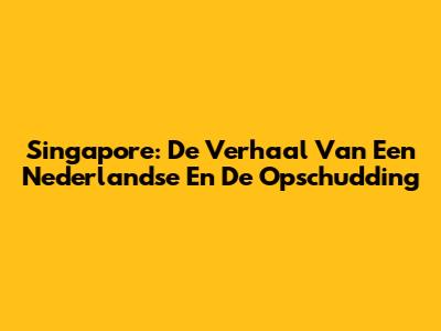 Singapore: De Verhaal Van Een Nederlandse En De Opschudding