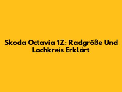 Skoda Octavia 1Z: Radgröße Und Lochkreis Erklärt