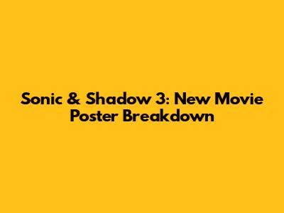 Sonic & Shadow 3: New Movie Poster Breakdown