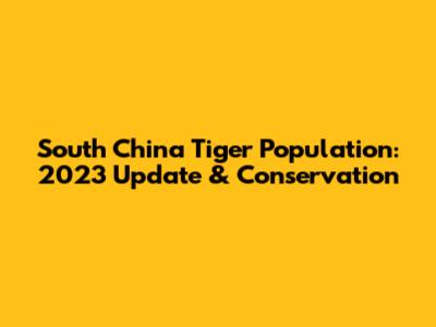 South China Tiger Population: 2023 Update & Conservation