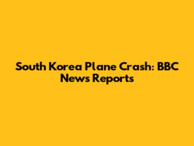 South Korea Plane Crash: BBC News Reports