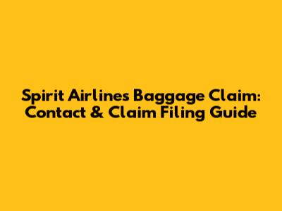 Spirit Airlines Baggage Claim: Contact & Claim Filing Guide