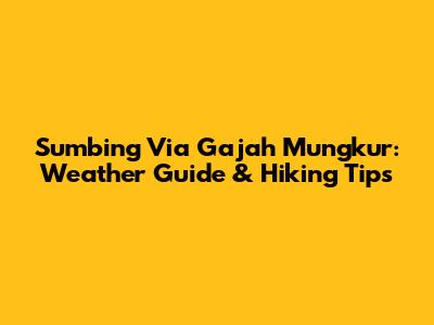 Sumbing Via Gajah Mungkur: Weather Guide & Hiking Tips