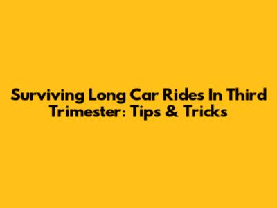 Surviving Long Car Rides In Third Trimester: Tips & Tricks