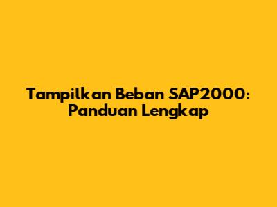 Tampilkan Beban SAP2000: Panduan Lengkap